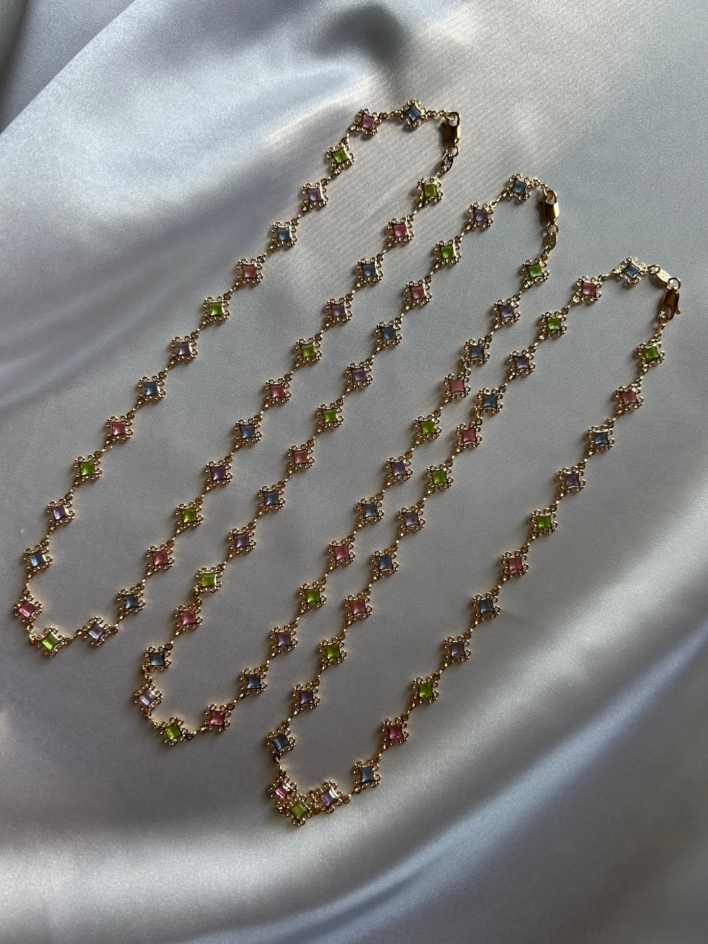 Antique Multicolor Gem Stone Necklace