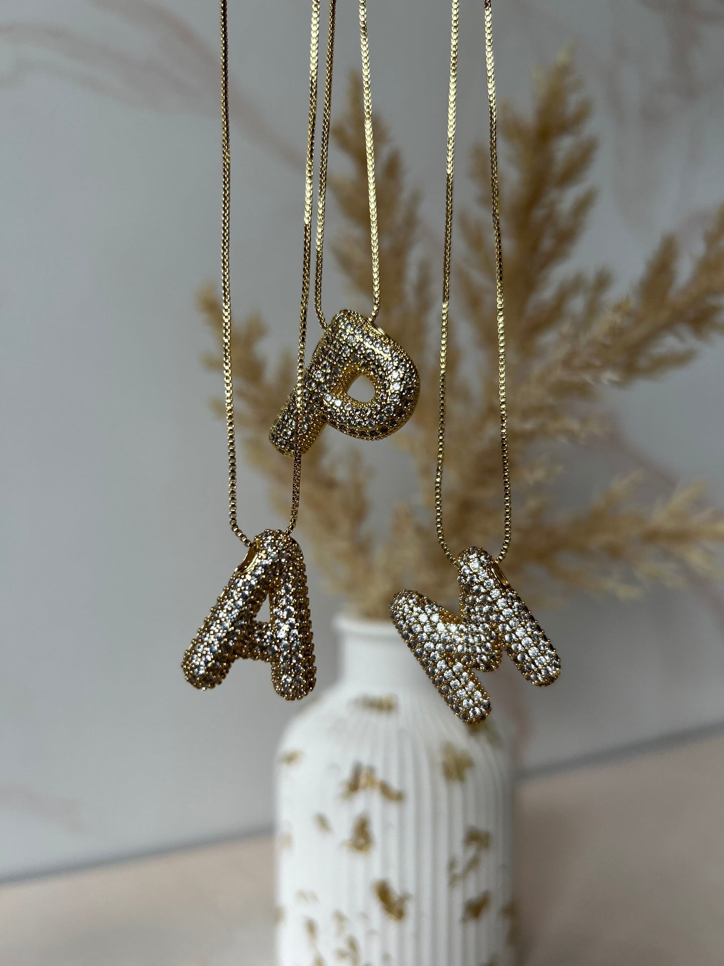 Iced Ballon Letter Necklace