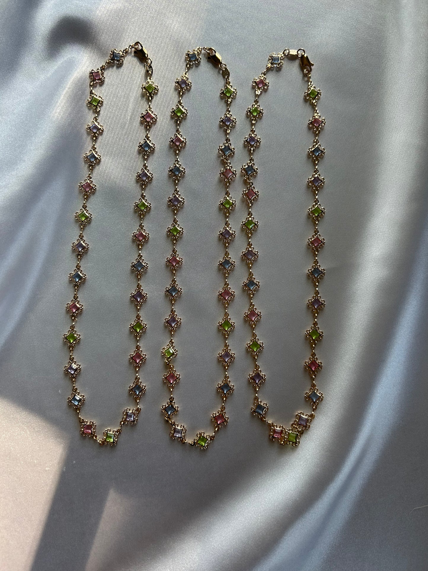 Antique Multicolor Gem Stone Necklace