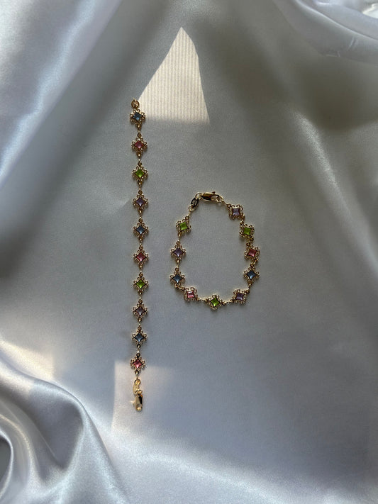 Antique Multicolor Gem Stone Bracelet