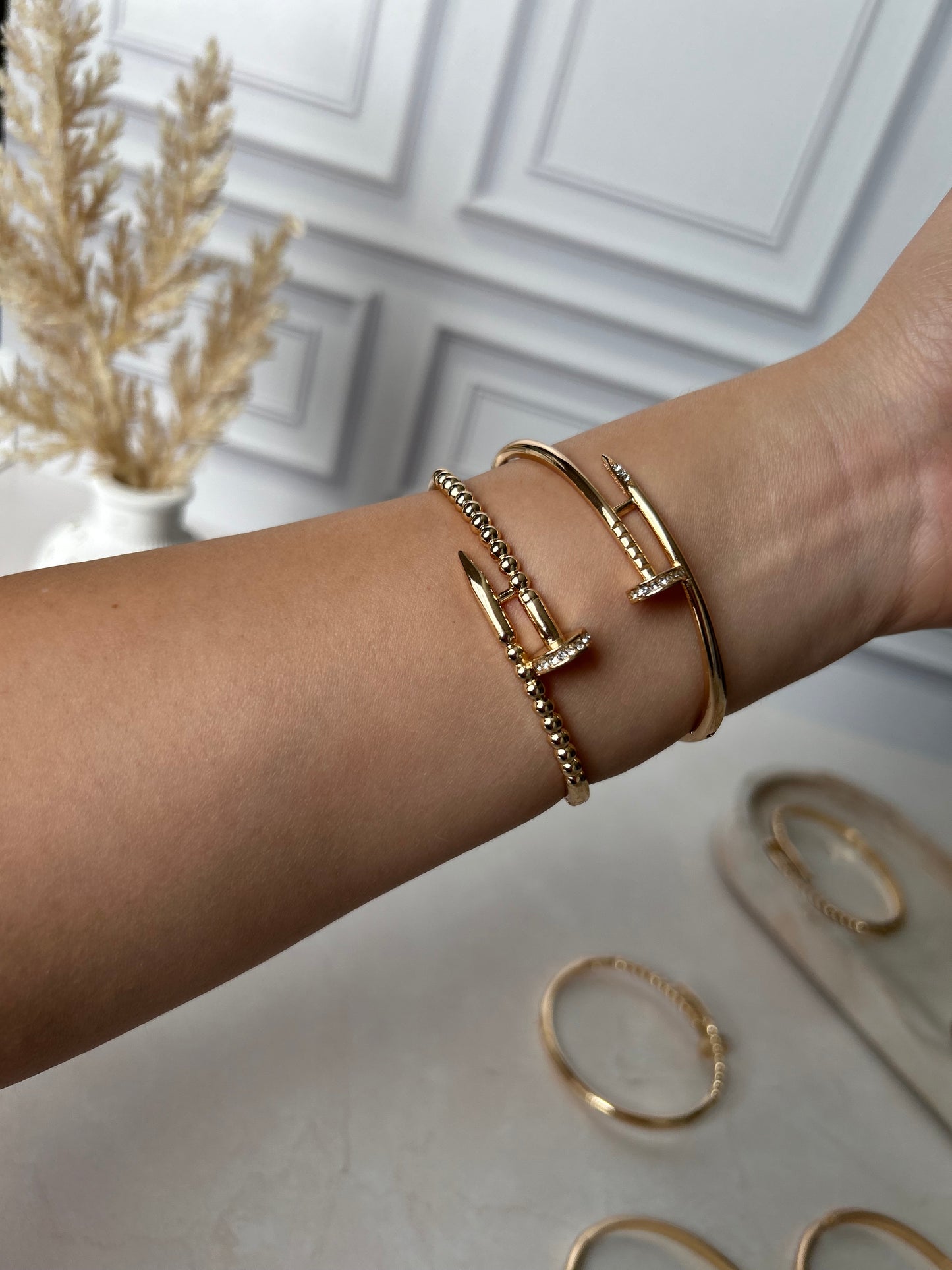 Beaded Screw Nail Bangle