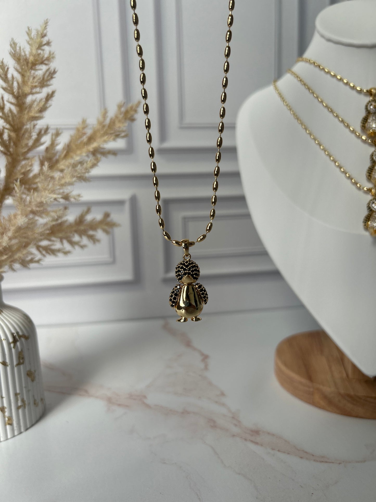 Penguin Rice Bead Necklace