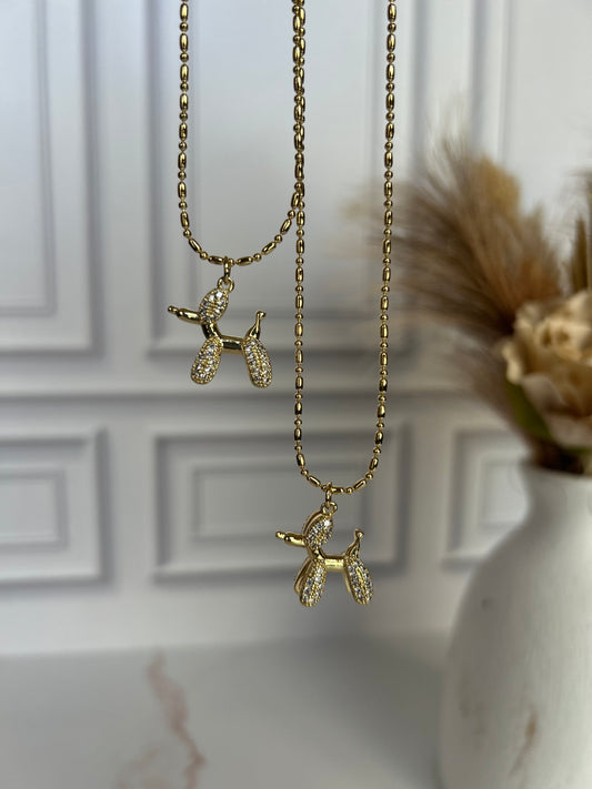 Iced Ballon Dog Necklace