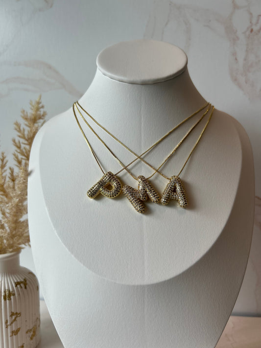 Iced Ballon Letter Necklace