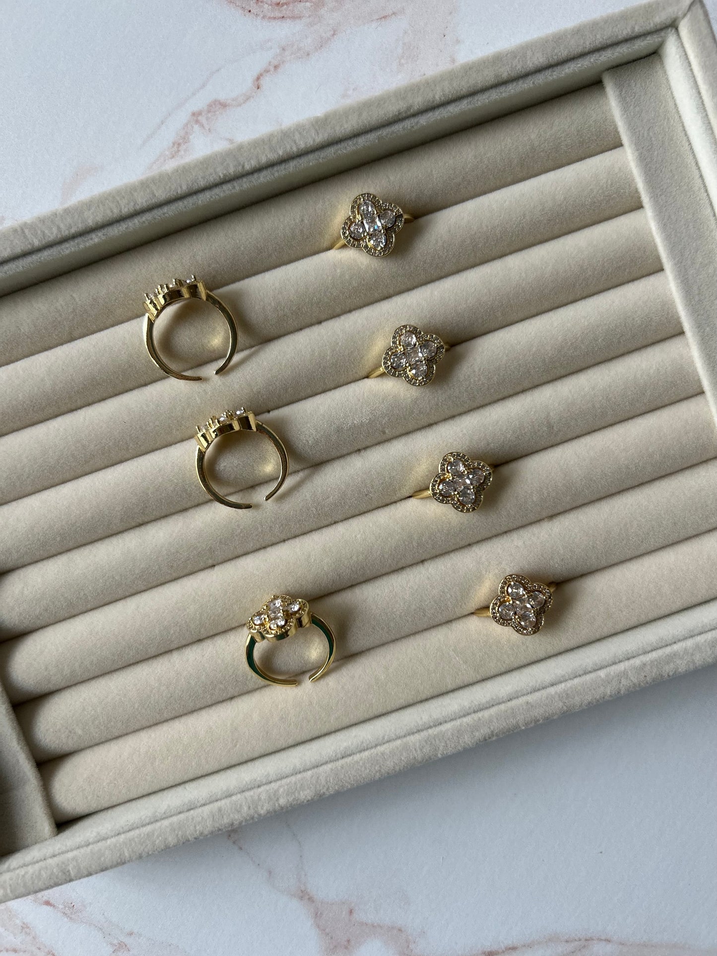 Iced Clover Ring