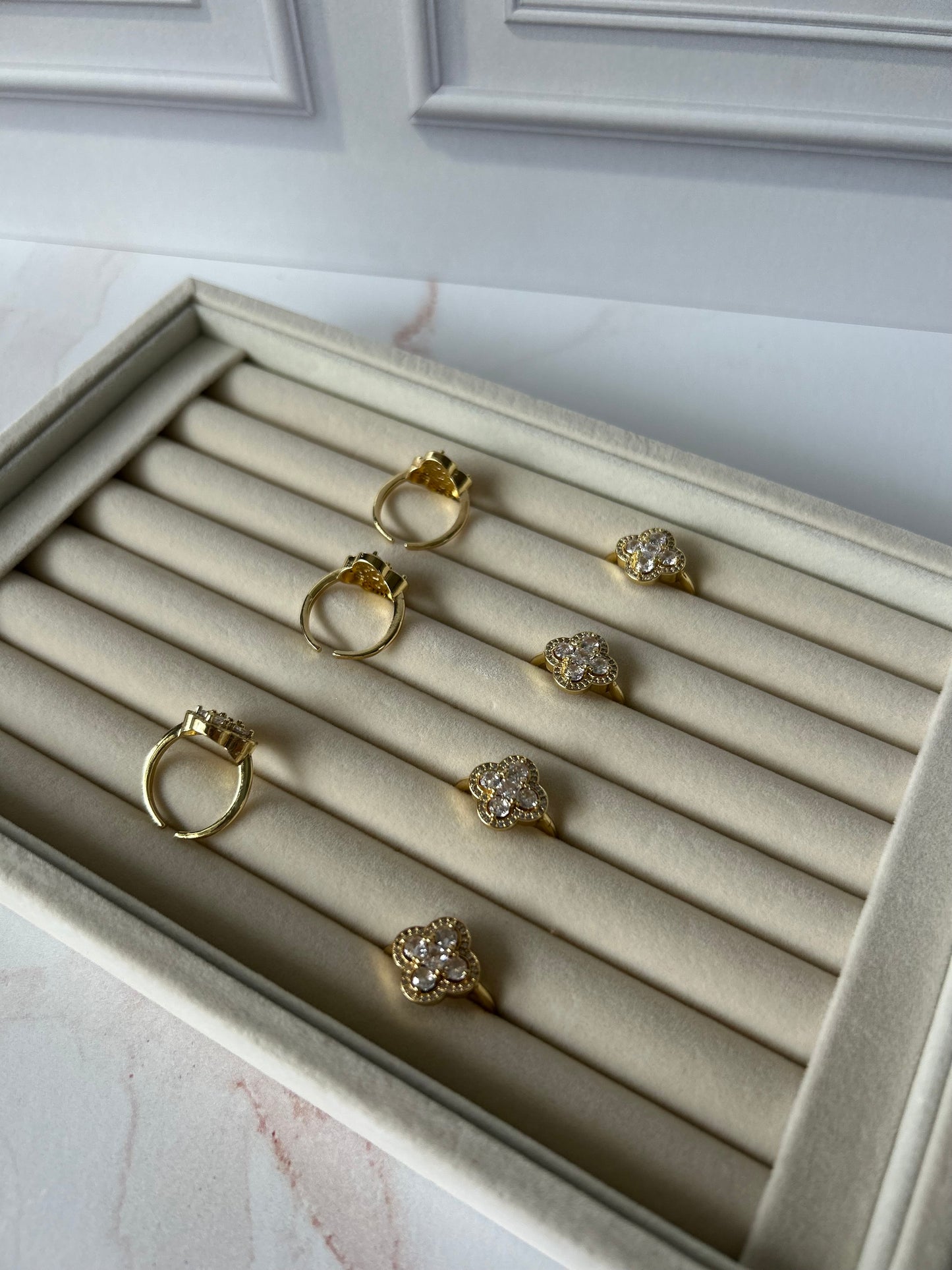 Iced Clover Ring