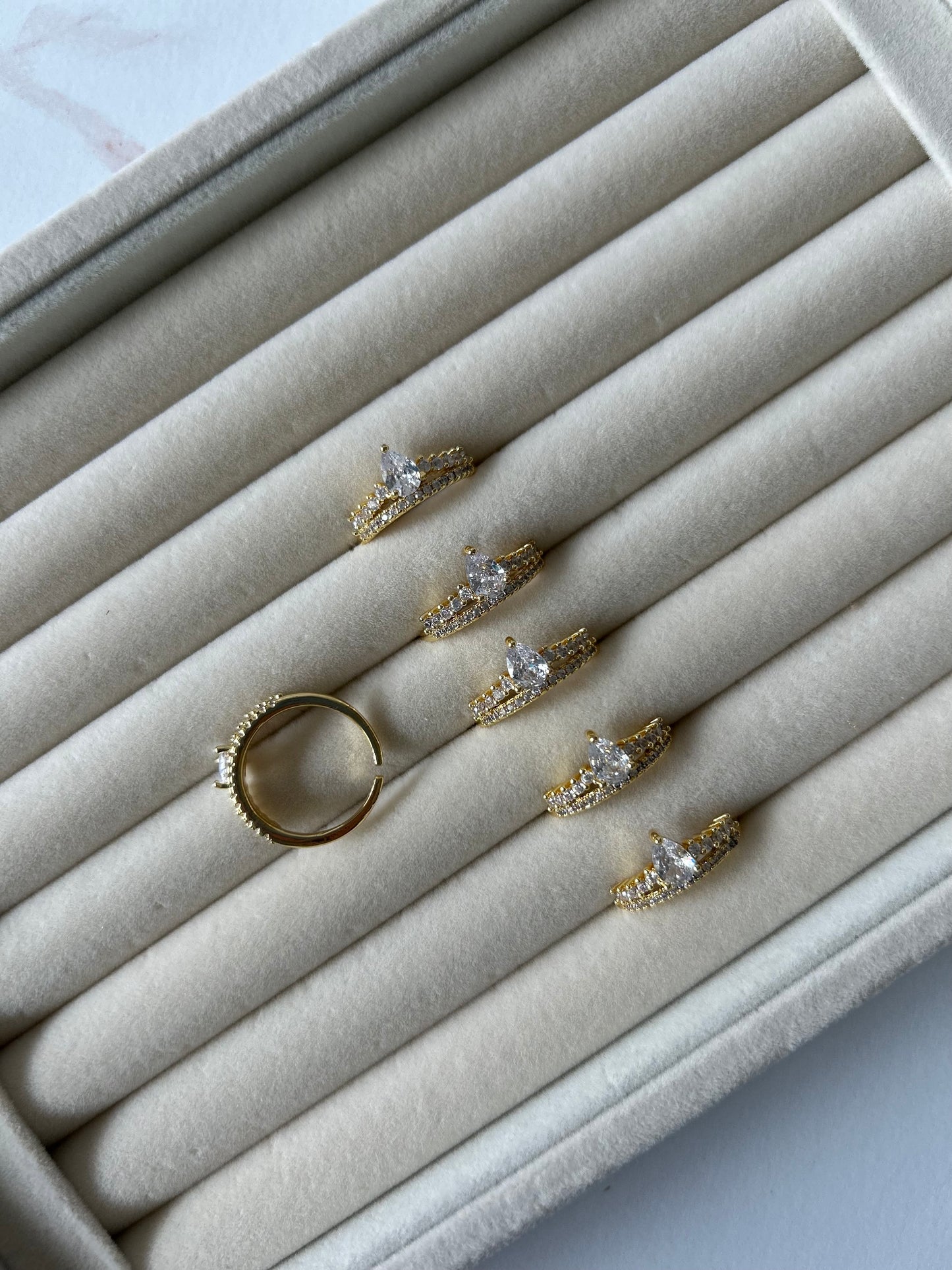 Teardrop Crown Ring