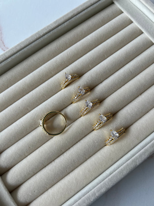 Teardrop Crown Ring