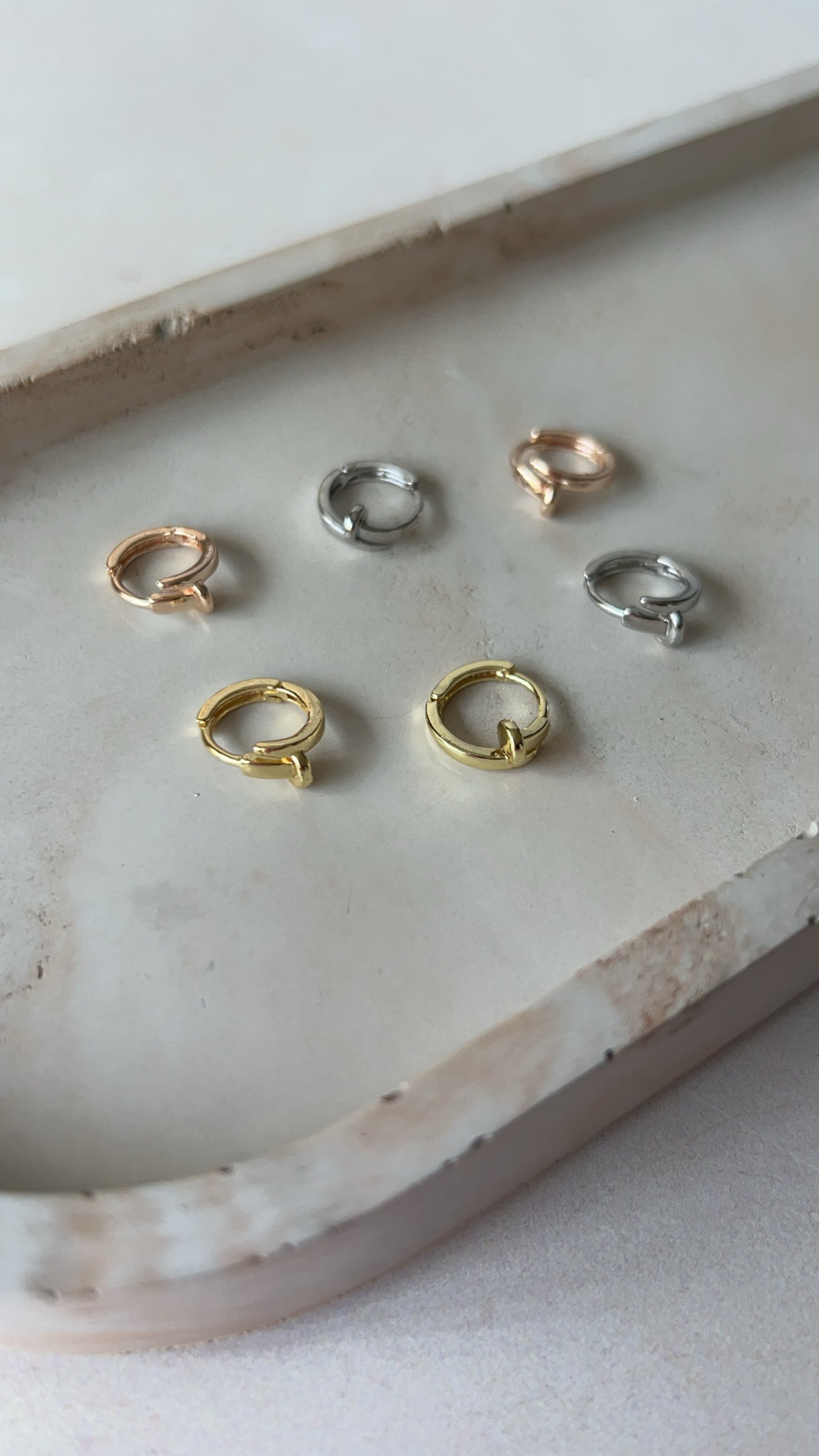 Screw Nail Huggie Earrings