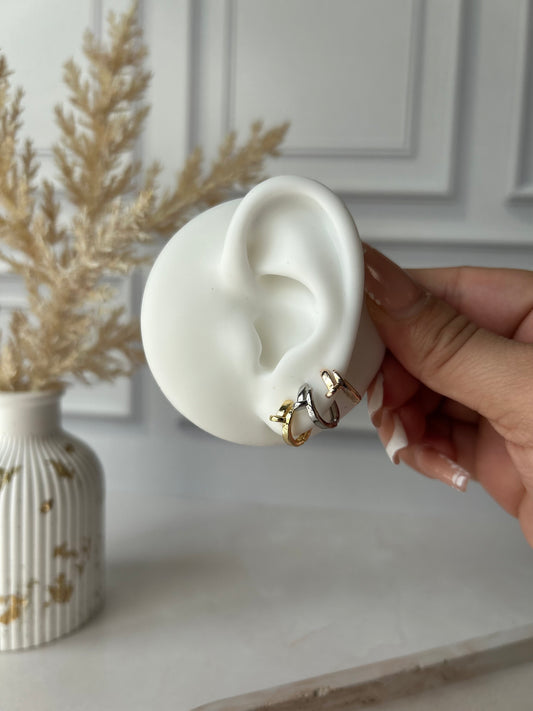 Screw Nail Huggie Earrings