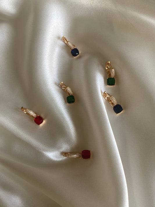 Stone Huggie Earrings